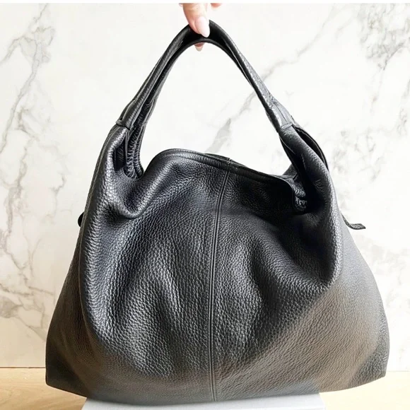 Large Furla Pebbled black leather hobo - Picture 3 of 11
